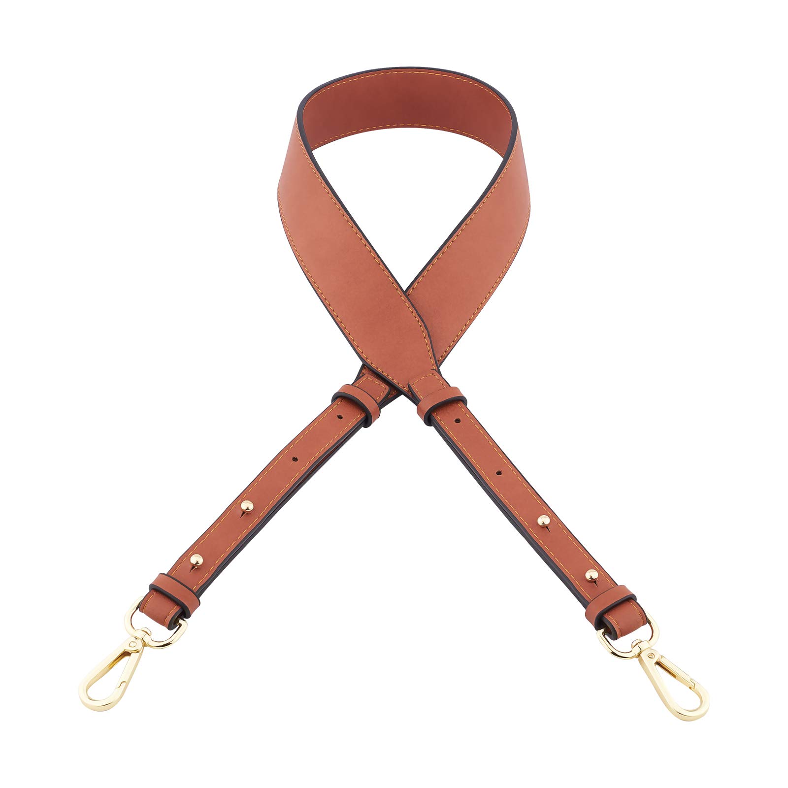 CHGCRAFT 40 Inch Adjustable Leather Bag Strap - Premium Genuine Leather Shoulder Strap with Alloy Swivel Clasps - Fits Handbags, Shoulder Bags & Crossbody Purses (Saddle Brown, 1.45