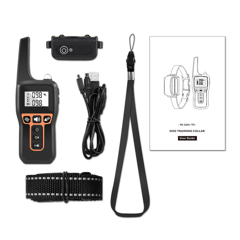 PD 529V Dog Training Collar - No Shock, Waterproof, 1000ft Remote Range - Perfect for Obedience Training, Bark Control & Outdoor Adventures