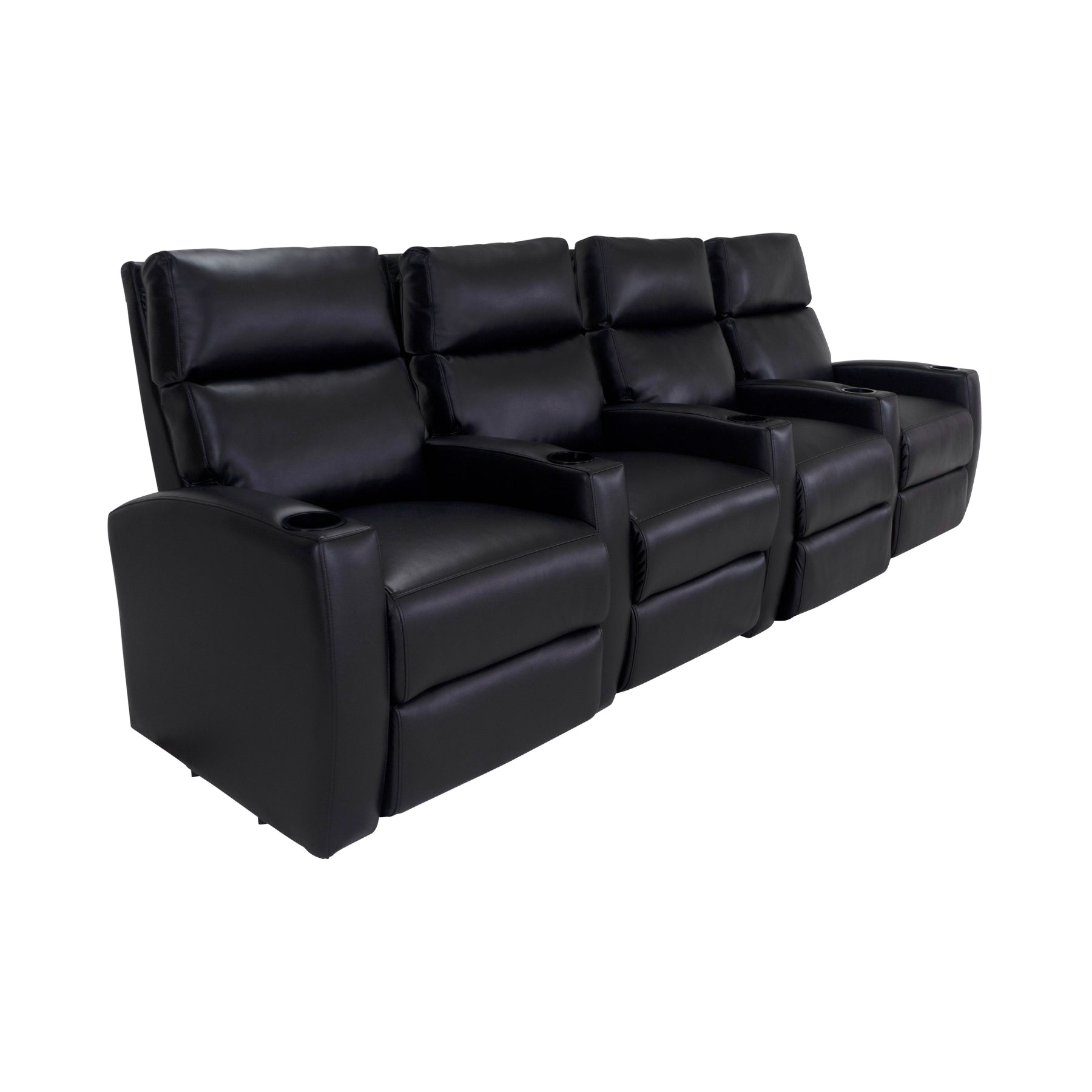 RowOne 4-Piece Recliner Set - Ultra Soft Fabric Sectional Sofa with Cup Holders and USB Ports | Perfect for Living Room, Home Theater, and Family Gatherings