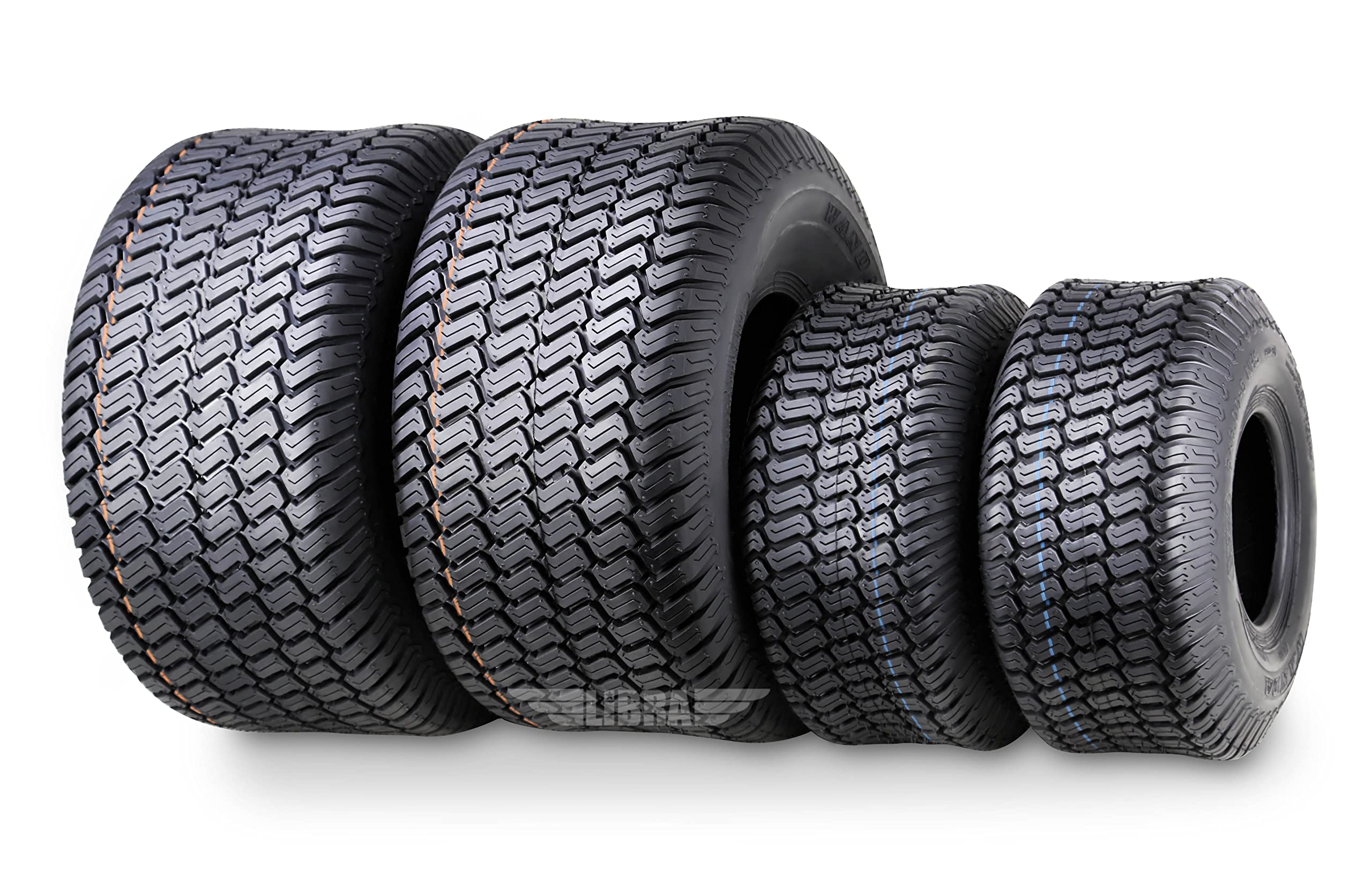 WANDA (Set of 4) 15X6-6 & 20X8-8 Lawn Mower Tractor Cart Turf Tires 4 Ply - 13016/13035 - Perfect for Lawn Care, Landscaping & Garden Maintenance