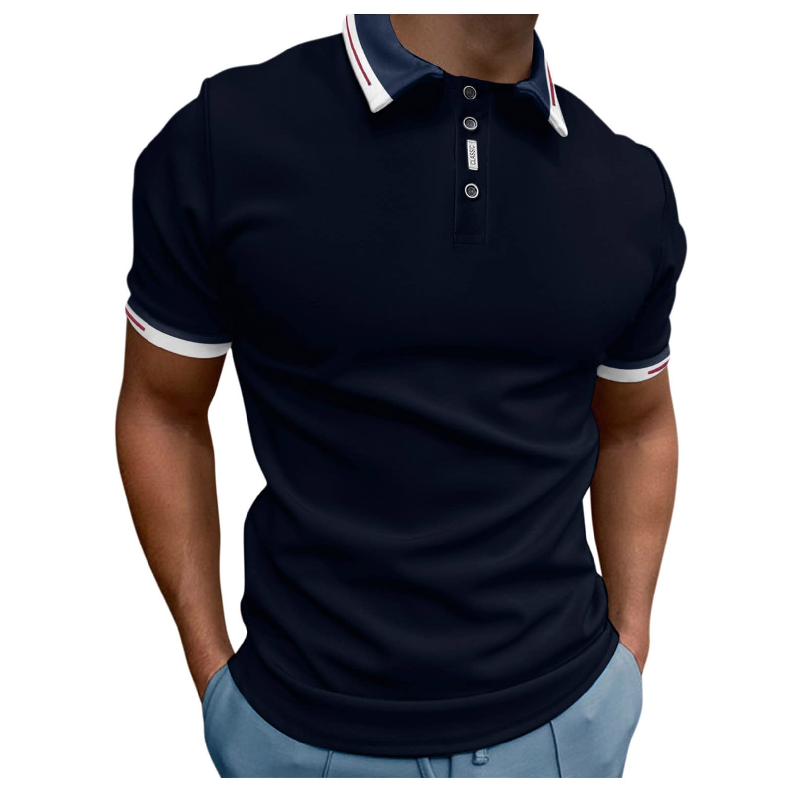 Men's Cotton Pique Polo Shirt - Short Sleeve Fitted Collared Golf Shirt | Breathable & Comfortable T-Shirt for Casual Wear, Office & Outdoor Activities