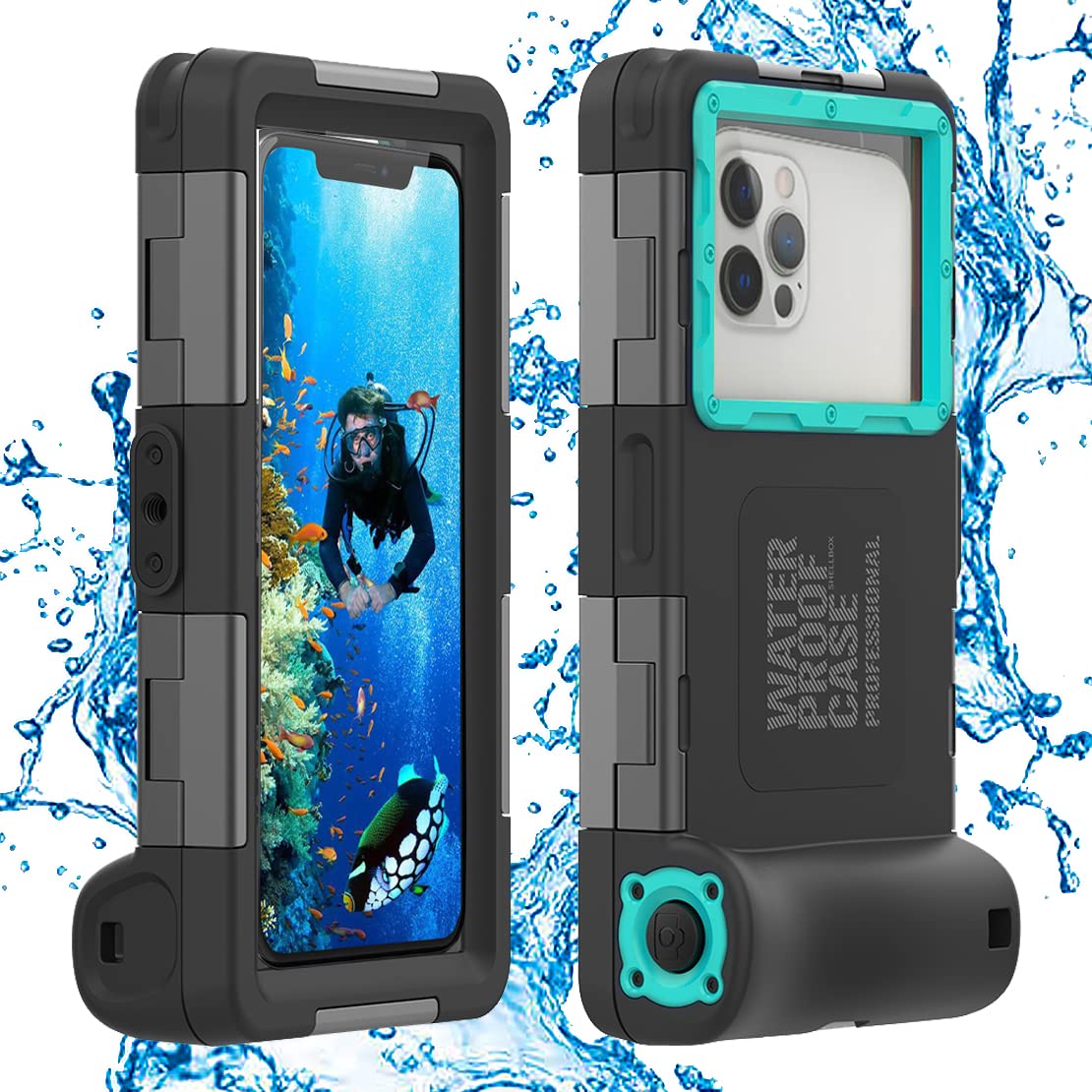 Waterproof Underwater Phone Case for iPhone 15/14/13/12/11 Pro Max Mini XR/X/XS & Samsung Galaxy S24/S23/S22/S21 Ultra - 50ft/15m Deep Snorkeling & Diving Protection with Crystal Clear Photo/Video Quality (Sapphire Blue) - Perfect for Beach Vacations, Pool Parties & Underwater Adventures