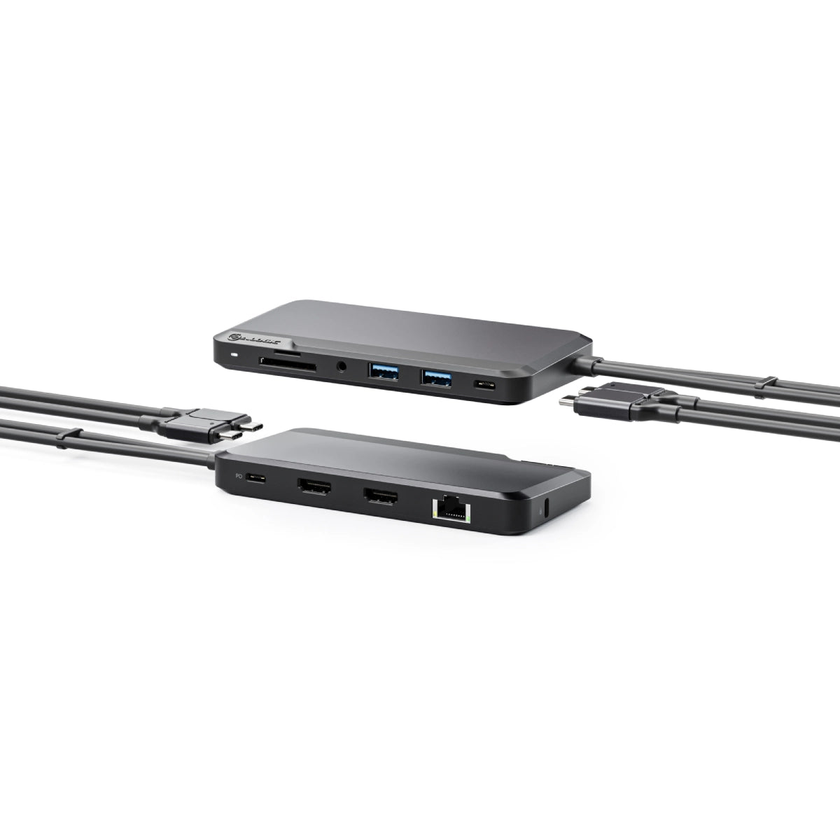 10-in-1 Portable USB C Hub for MacBook - Dual 4K 60Hz HDMI, USB 3.0, SD/TF Card Reader - Space Gray - Perfect for Work, Travel & Home Office Setup