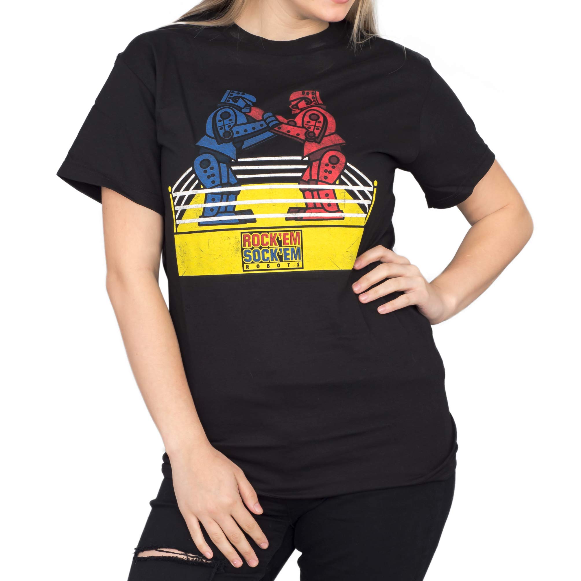 Sheldon Adult T-Shirt - Big Bang Theory Inspired Rock 'Em Sock 'Em Robots Graphic Tee - Funny TV Show Merchandise for Fans - Perfect for Cosplay, Comic Con & Casual Wear