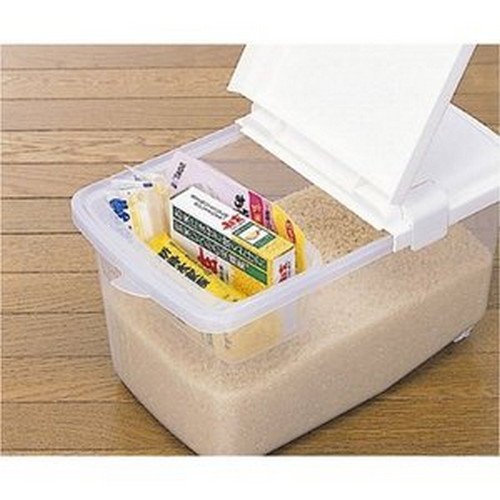 Premium Japanese Rice Storage Containers - Set of 2 Clear Plastic Airtight Food Canisters with Lids for Dry Food, Pet Treats & Pantry Organization (11 lbs Capacity) - Ideal for Kitchen, Dog Food, Cat Food & Bulk Food Storage