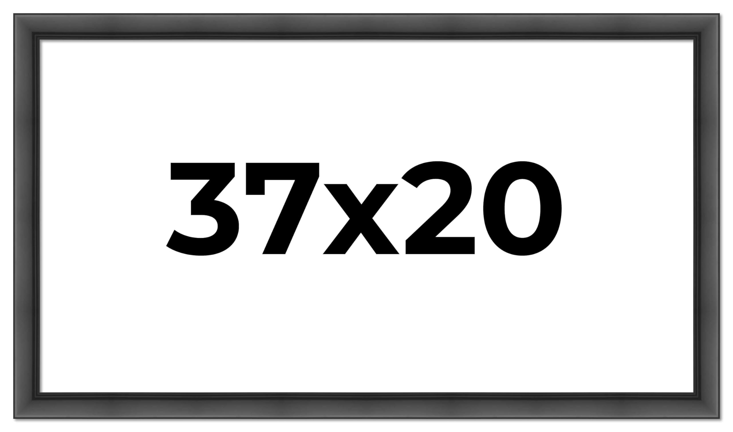 37x20 Inch Black Wood Picture Frame - Modern Photo Frame with UV Acrylic Shatter Guard & Acid-Free Foam Backing - Includes Hanging Hardware for Wall Display - Perfect for Family Photos, Home Decor, and Office Wall Art