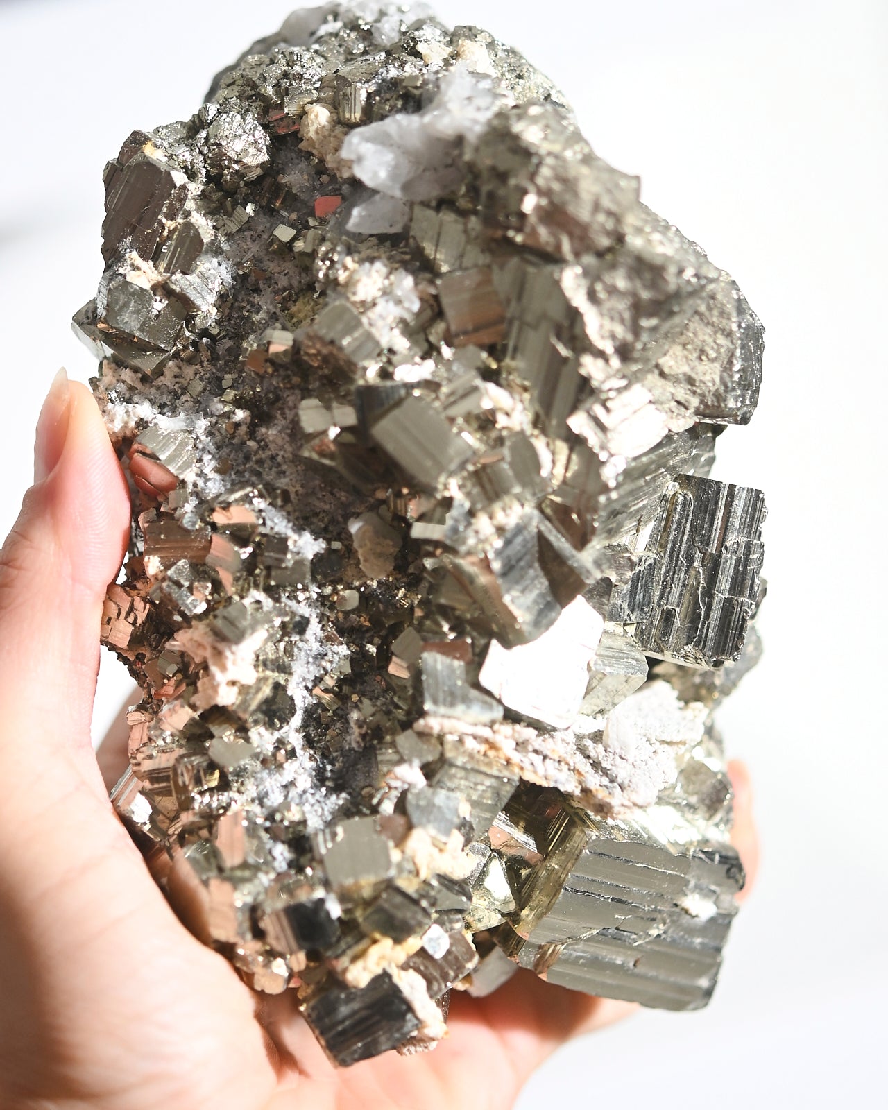Natural Pyrite Crystal Cluster - 4.3lbs Raw Mineral Specimen for Home Decor, Feng Shui & Crystal Healing | Perfect for Meditation, Office Display & Gift Giving
