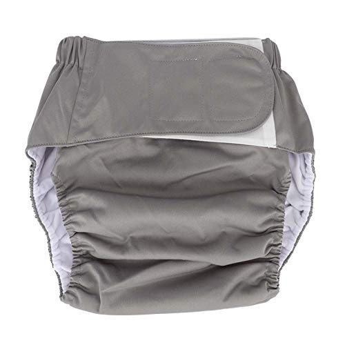 Waterproof Reusable Adult Diaper Cover - Washable Cloth Nappy for Elderly & Incontinence Care - Pocket Style for Comfort & Leak Protection (Gray) - Ideal for Overnight Use, Travel & Home Care