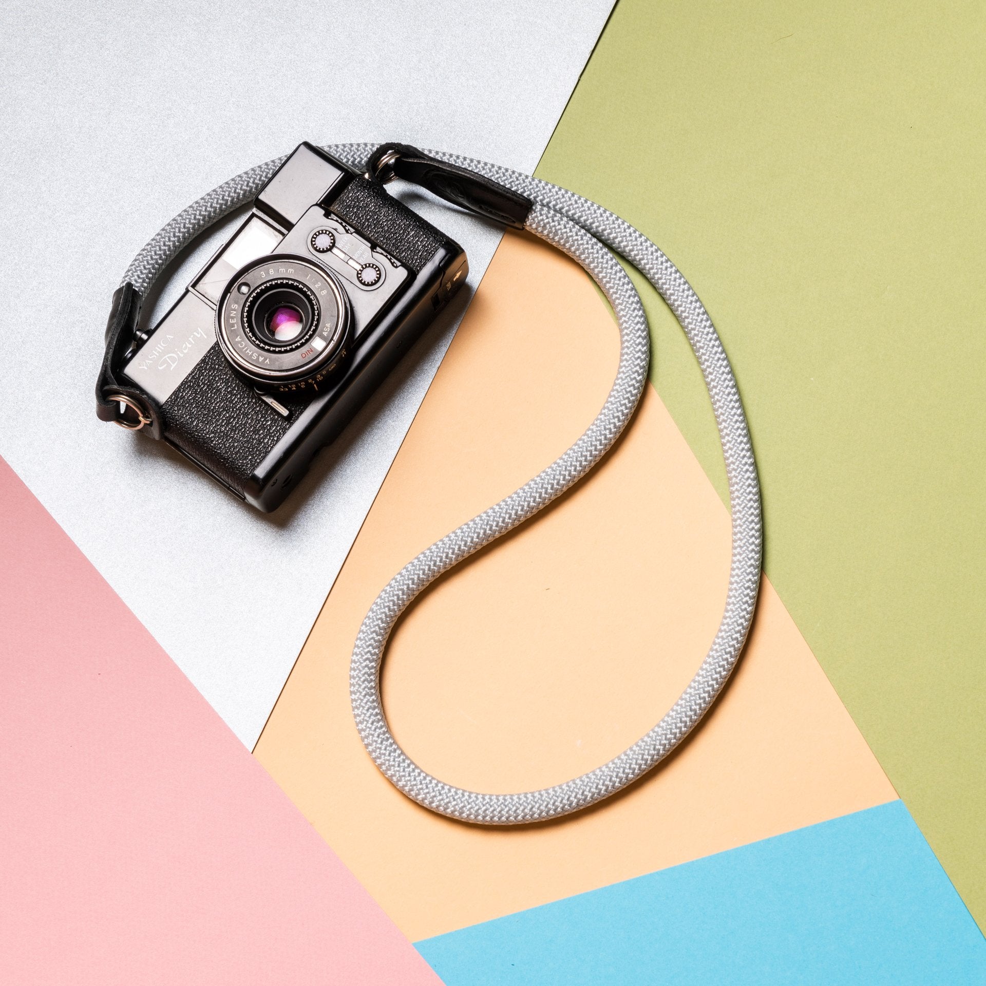 Cooph Adjustable Rope Camera Strap with Split Ring - 45.3 inch (115cm) Silver Gray for DSLR/Mirrorless Cameras - Perfect for Travel, Hiking & Photography Enthusiasts
