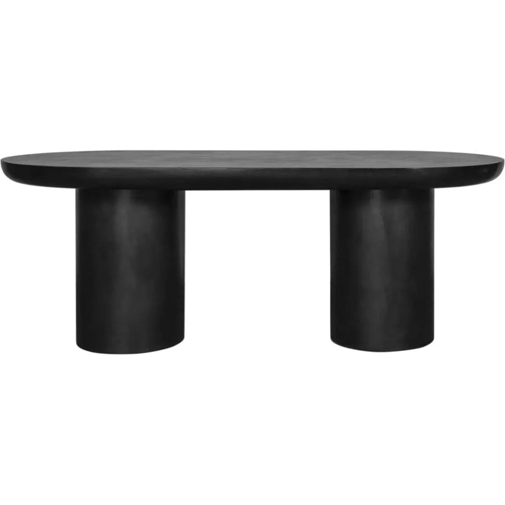 83 Inch Outdoor Dining Table - Black Concrete Top, Weatherproof & Durable Patio Furniture for Backyard, Garden, Poolside Dining & Entertaining
