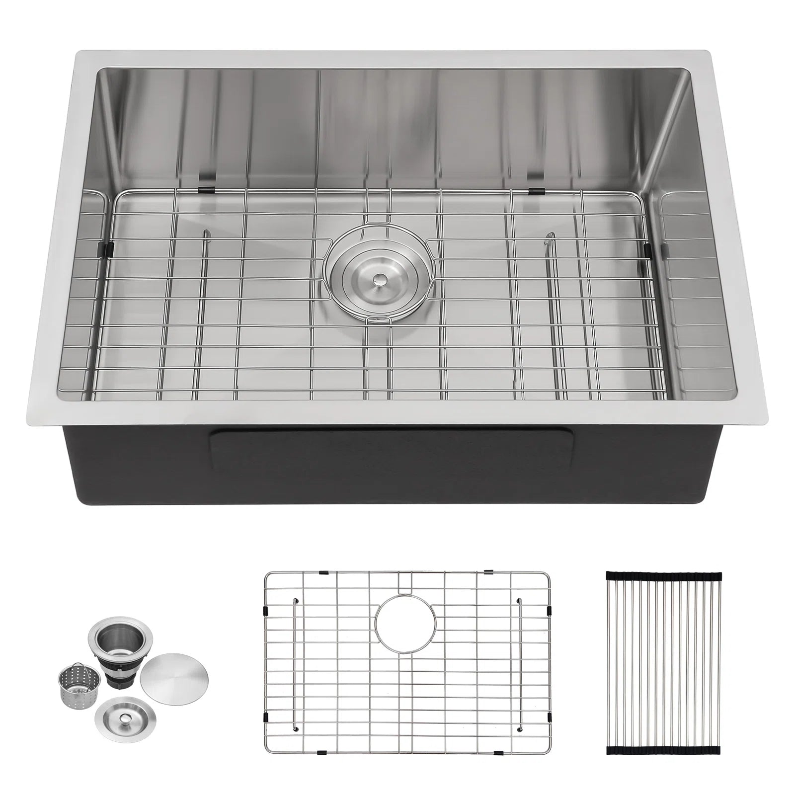 Lordear Stainless Steel Undermount Single Bowl Kitchen Sink - 16 Gauge 18/8 Stainless Steel, Soundproof & Scratch-Resistant, Perfect for Modern Kitchens, Restaurants, and RV Camping