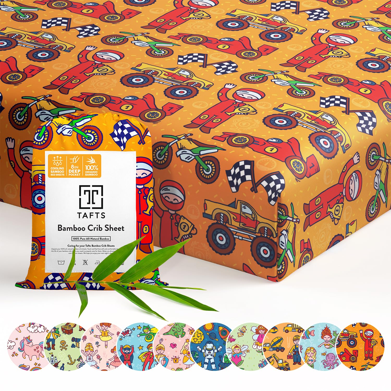 TAFTS Organic Bamboo Viscose Fitted Crib Sheet - 2 Pack (28