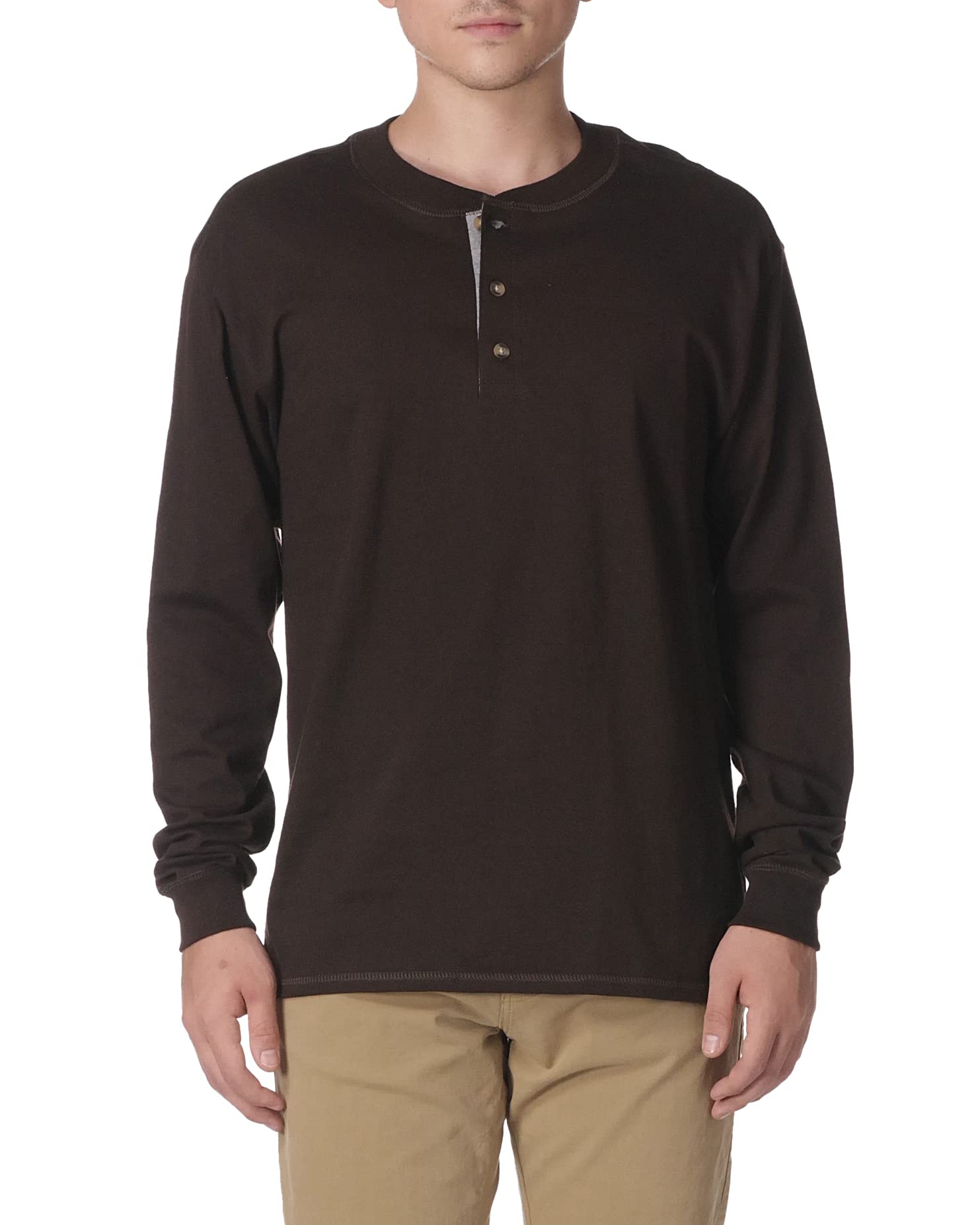 Hanes Men's Cotton T-Shirts & BeefyT Henley Shirts - Soft Long Sleeve Crewneck Tees for Casual Wear, Work & Everyday Comfort