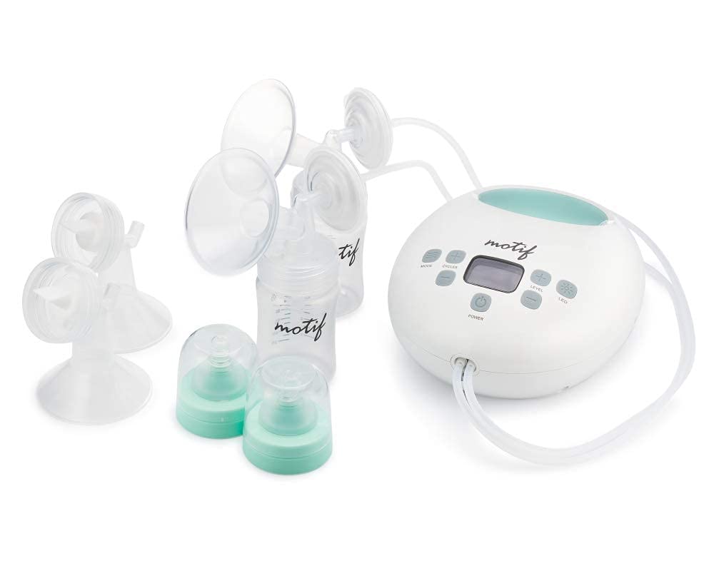 Motif Medical Luna Rechargeable Electric Breast Pump Kit for New Moms - Includes Milk Storage Bags, Insulated Nursing Bag & Manual Pump - Portable for Work, Travel & Home Use