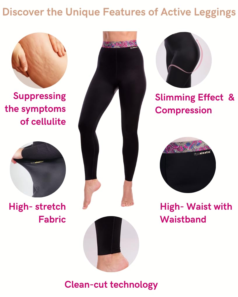 LIPOELASTIC Active Leggings for Women - Medical Grade Compression Leggings, Lipedema & Gym Workout Leggings with Breathable Fabric | Perfect for Yoga, Running & Post-Surgery Recovery