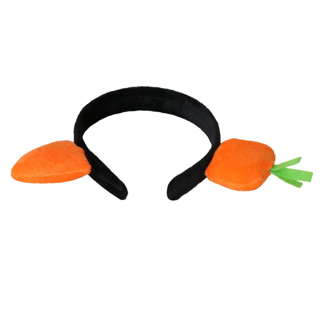 Funny Orange Carrot Headband for Women - Cute Vegetable Hair Accessory for Face Washing, Makeup & Costume Parties | Perfect for Halloween, Cosplay and Spa Days