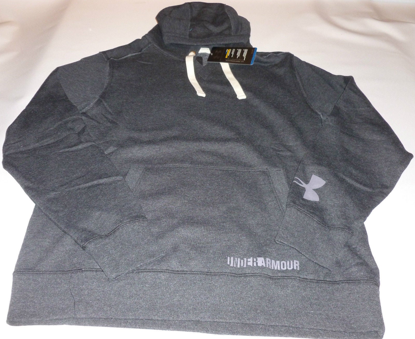 Under Armour Men's Charged Cotton Legacy Fleece Hoodie - Charcoal, Large Size - Warm & Comfortable for Workouts, Running & Casual Wear