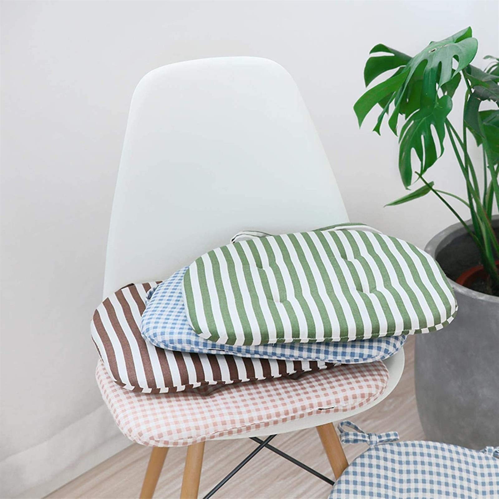 **D-Shaped Dining Chair Cushions Set of 4 - 40x42cm Cotton Kitchen Seat Cushions, Non-Slip & Comfortable (Pink) - Perfect for Kitchen, Dining Room, Office & Outdoor Use**