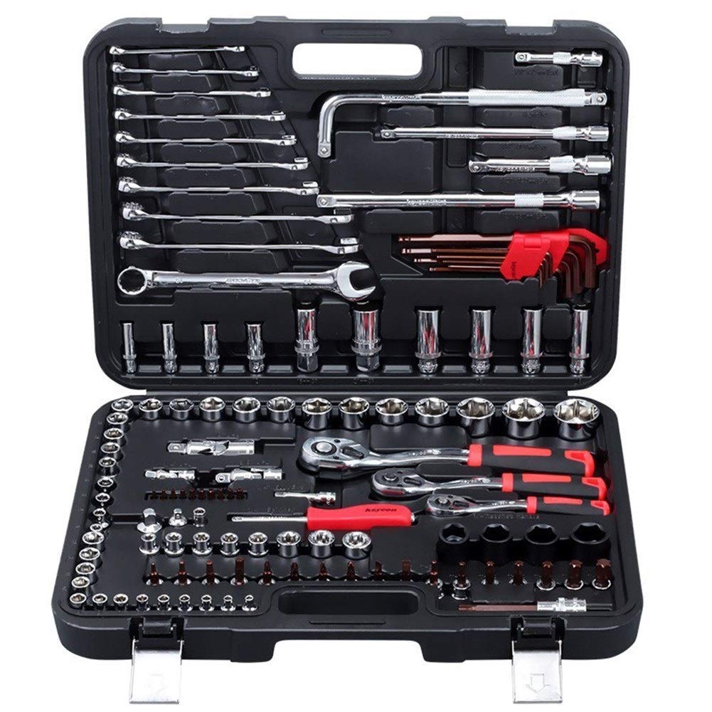 ZXY-NAN 120-Piece Socket Wrench Set - Professional Chrome Vanadium Steel Ratchet & Torque Wrench Kit for Car Repair & Auto Maintenance - Perfect for DIY Mechanics, Home Garage, and Professional Automotive Work