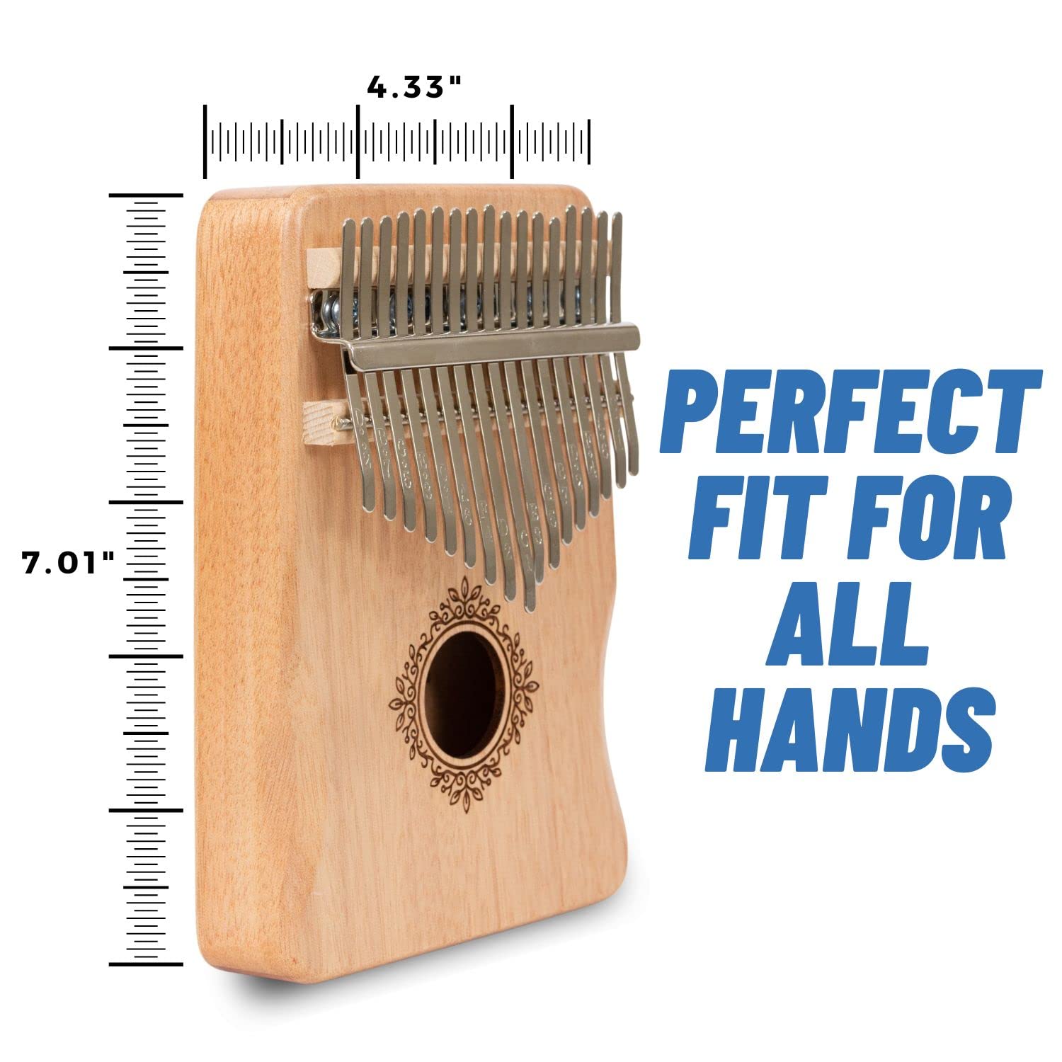 17 Key Kalimba Thumb Piano - Premium Wooden Mbira Instrument with Tuning Hammer, Finger Covers & Key Stickers - Perfect Gift for Adults & Kids Beginners - Ideal for Relaxation, Music Therapy & Home Decor