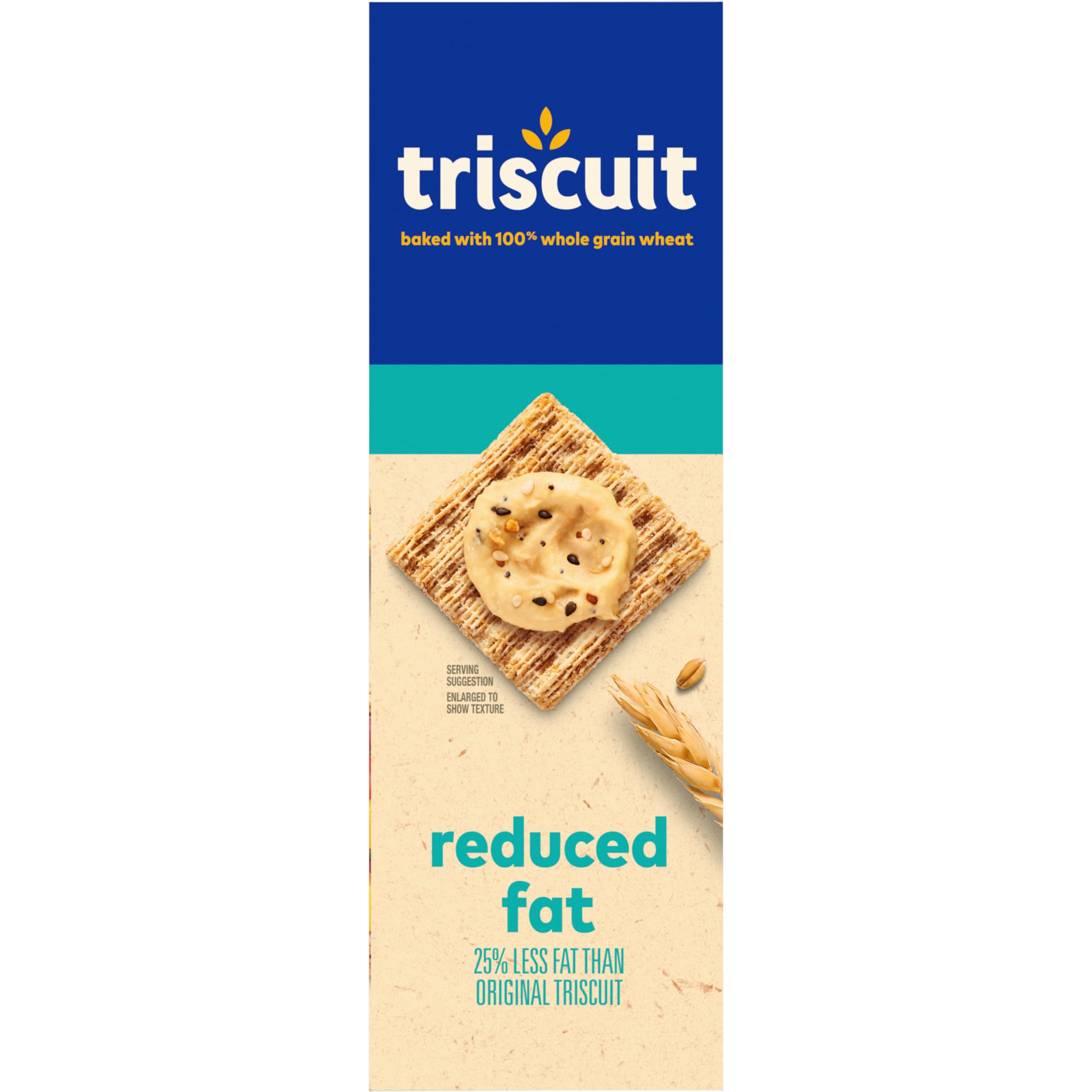 Triscuit Reduced Fat Whole Grain Wheat Crackers - Vegan, Gluten-Free Healthy Snacks for Lunch, Office & On-The-Go - Bulk Pack of 6 (7.5 oz Boxes) - Perfect for Parties, School & Work Snacking
