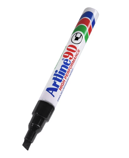 Artline 90 Permanent Marker - 5mm Chisel Tip Black Ink - Ideal for Labeling, Crafting & Office Use