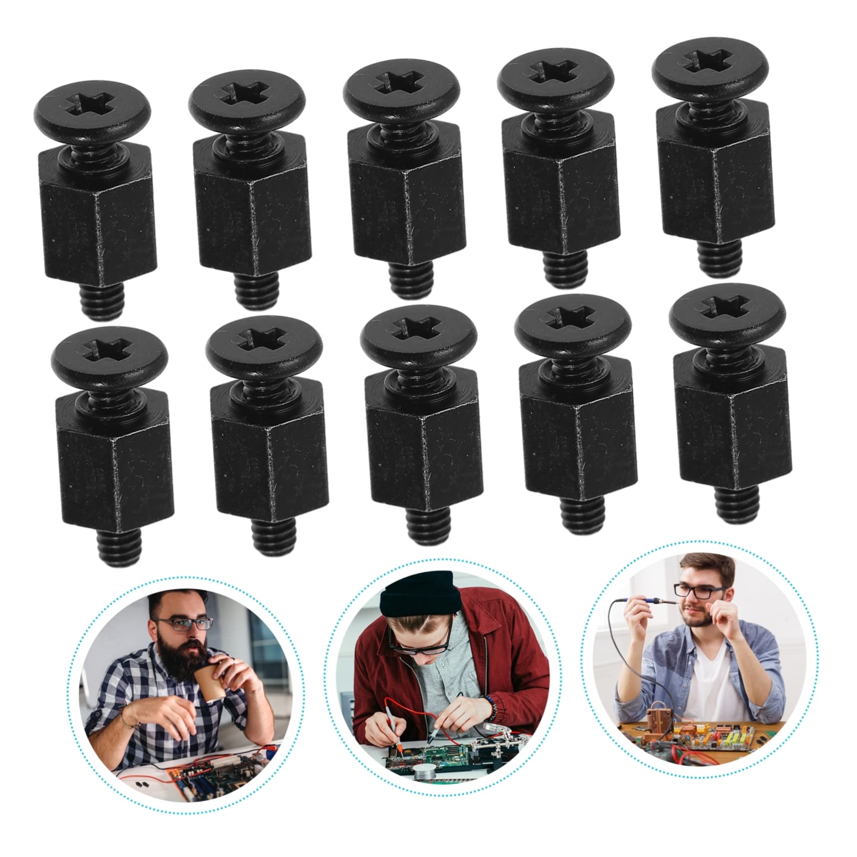 Uonlytech 40 Pcs M2 Motherboard Screws Kit - Black Metal Computer Plate Screws for Laptop, HDD, and Subfloor Assembly - Essential Hardware for PC Builders and Repair Technicians