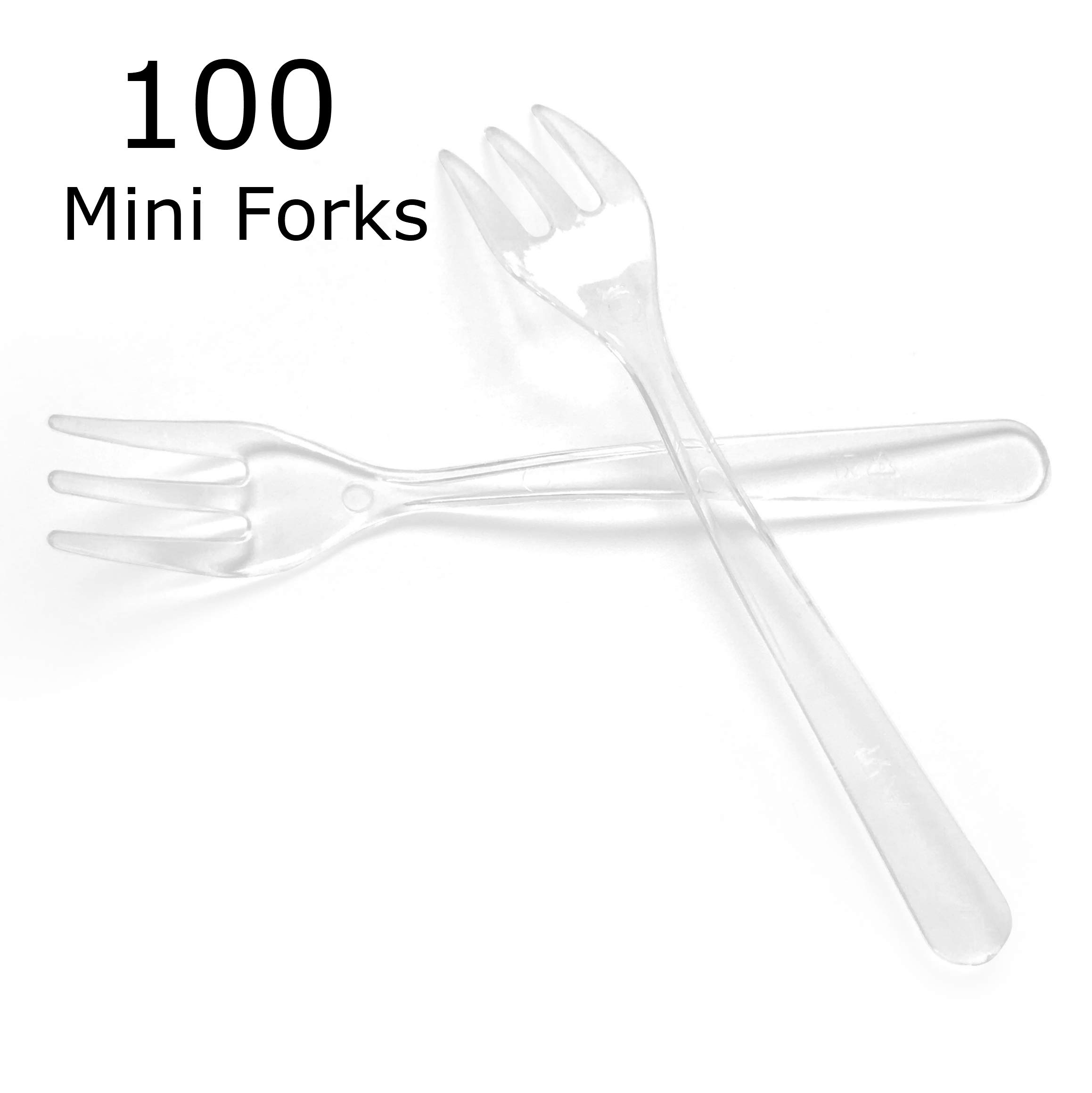 Zappy 100-Pack 3.5 Inch Colorful Mini Plastic Forks - Perfect for Desserts, Appetizers, Cocktails, Oysters & Party Events | Great for Weddings, Picnics & Catering Services