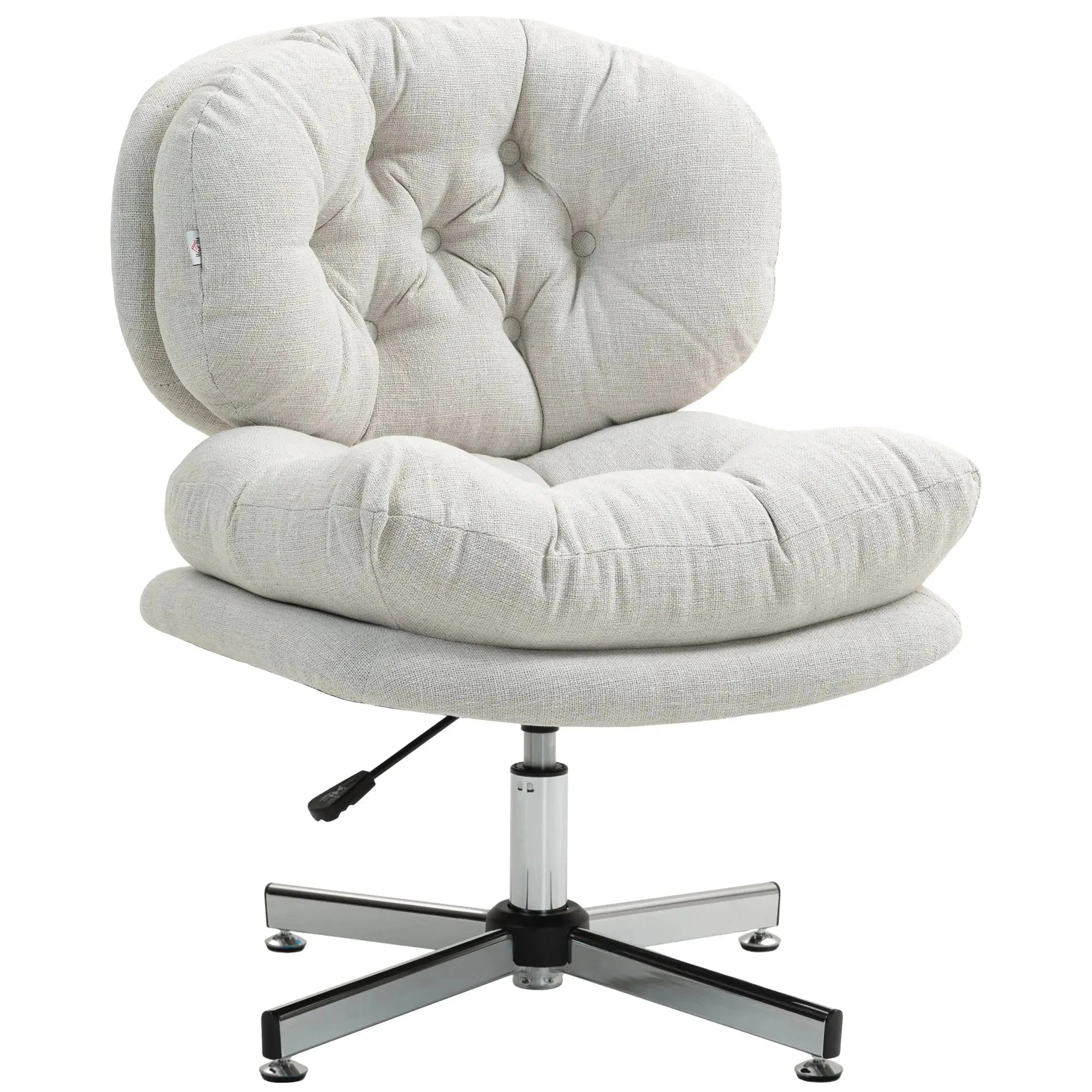 Ergonomic Armless Office Chair with Wide Padded Seat - Adjustable Height Task Chair for Home & Office - Available in Black & Gray - Perfect for Small Spaces, Conference Rooms & Waiting Areas