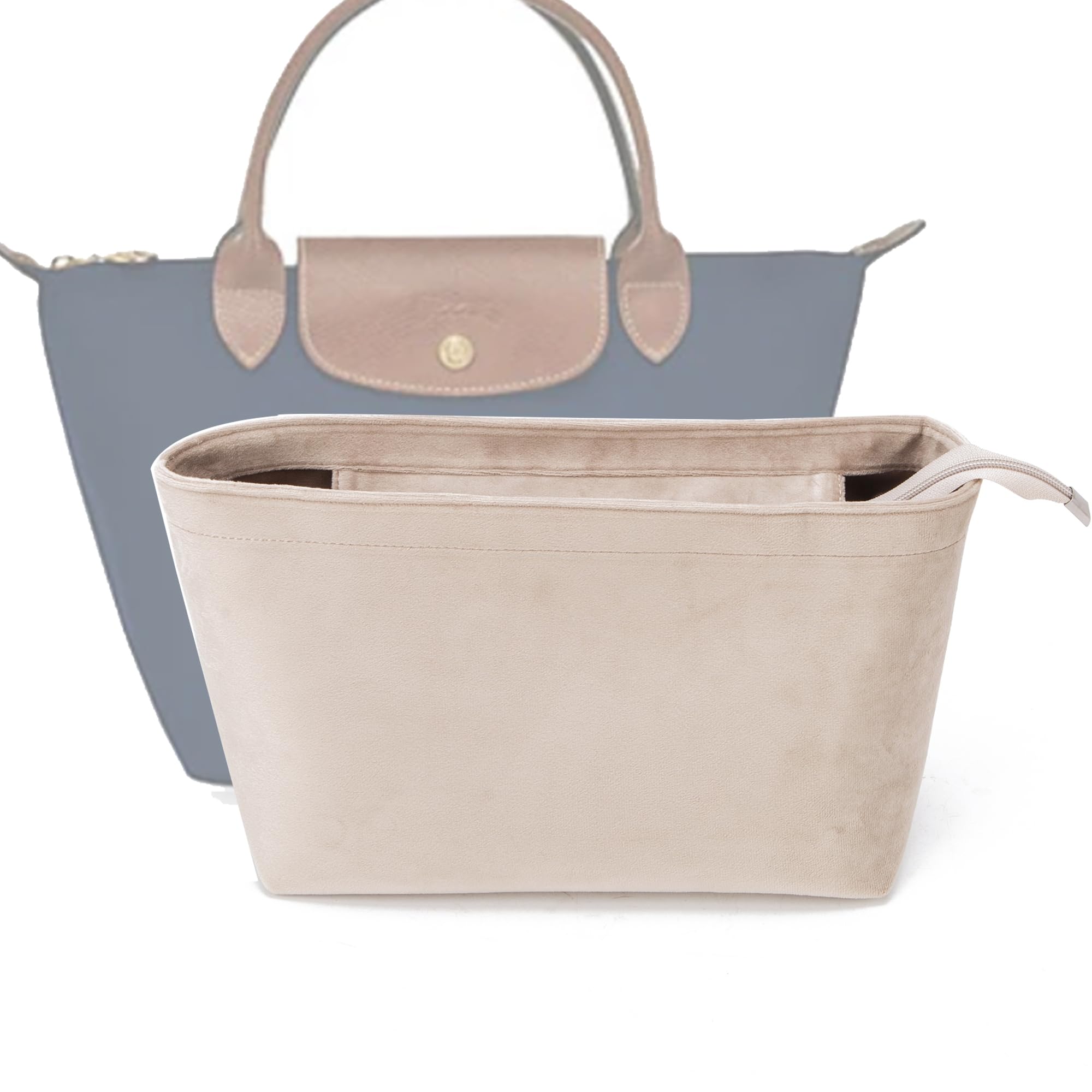 Premium PU Leather Handbag Organizer Insert for Women - Fits Longchamp Bags (26x12.5x18cm) | Purse Shaper & Storage Solution for Tote, Travel & Everyday Use