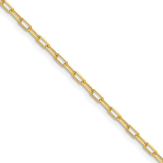 2.2mm 18 Inch Semi-Solid Beveled Paperclip Chain Necklace - Model 7329 | Dainty Layered Jewelry for Women, Minimalist Everyday Wear, Gift for Her, Trendy Fashion Accessory