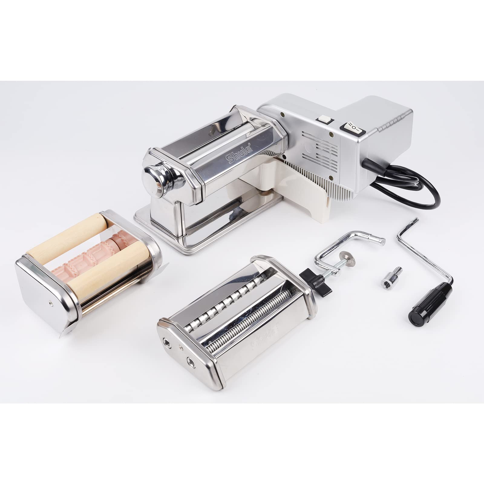 Automatic Electric Pasta Maker Machine with Motor - Hand Crank & Multifunctional Rollers for Homemade Pasta, Ravioli, Lasagna - Perfect for Italian Cooking, Family Dinners & Restaurant Quality Meals