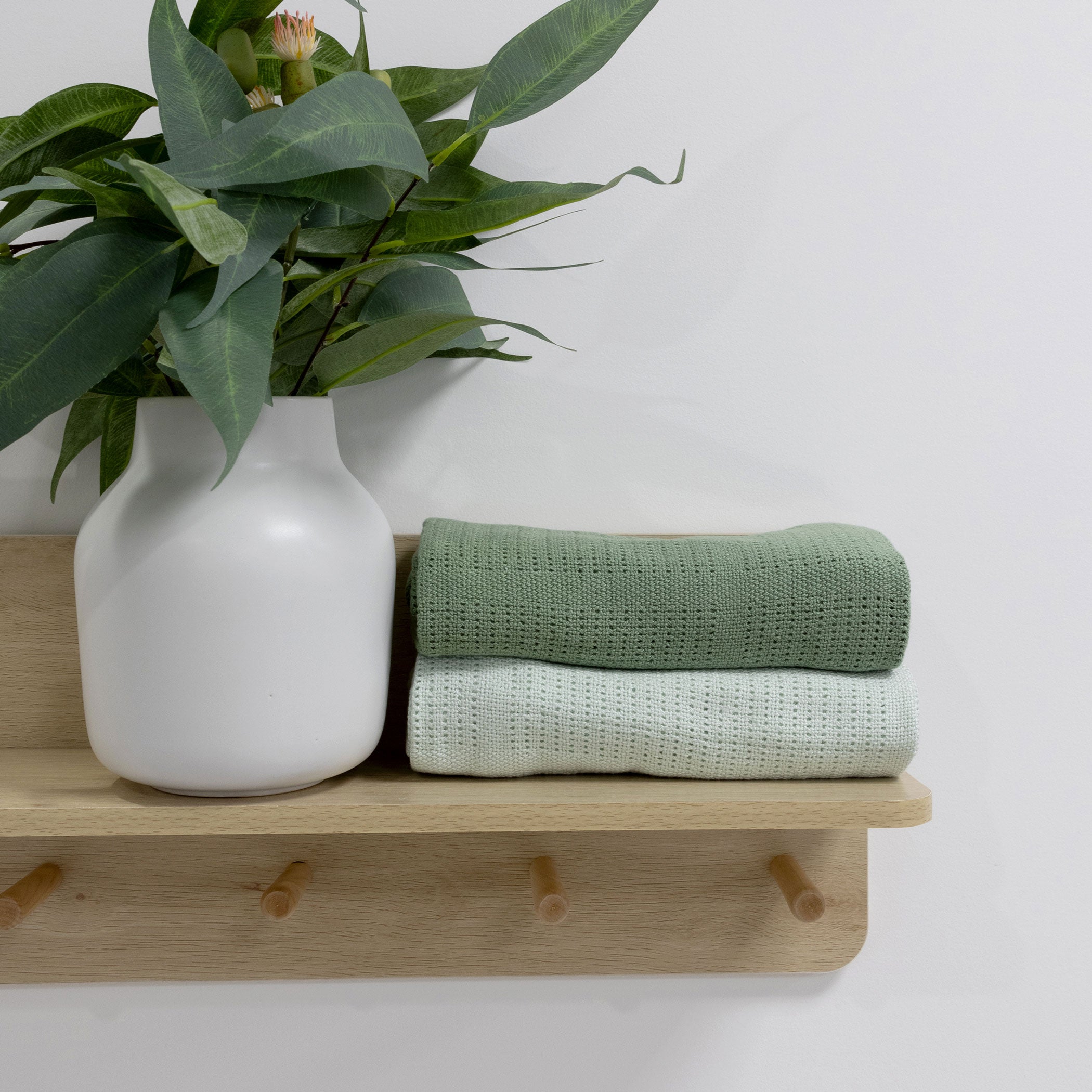 Nordic 2-Pack Cellular Blanket - Breathable Baby Blanket for Boys & Girls, Avocado & Forest Green - Perfect for Nursery, Stroller, and Swaddling