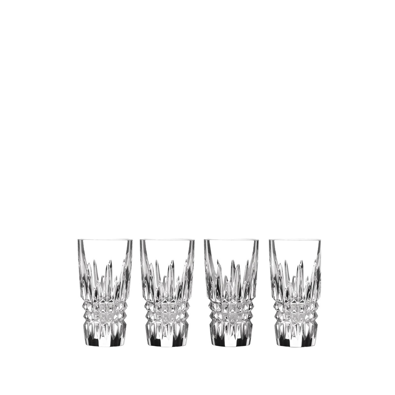 Waterford Lismore Diamond Cut Crystal Shot Glasses Set of 4 - Elegant Barware for Whiskey, Vodka & Cocktail Serving