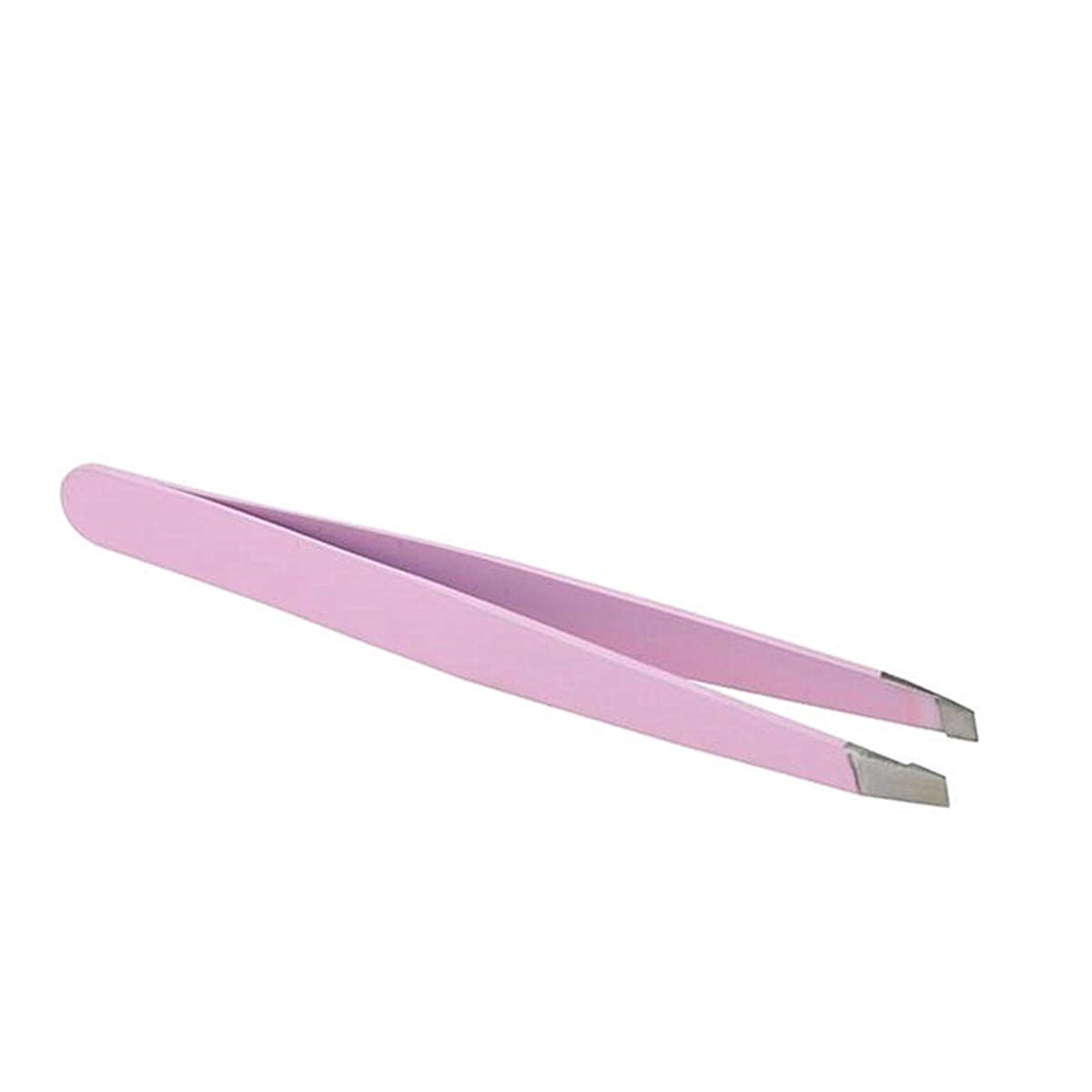 Professional Stainless Steel Eyebrow Tweezers - Slanted Hair Removal Tool for Precise Grooming, 1PC Black & Pink Beauty Tweezers for Eyebrow Shaping, Makeup Kit Essential - Perfect for Home Use, Travel & Salon Professionals