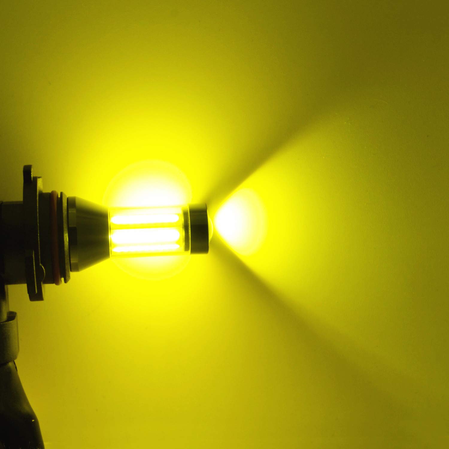 Alla Lighting Xtreme Super Bright 9006 LED Fog Light Bulbs - 3000K Amber Yellow COB HB4 Replacement Bulbs for Cars, Trucks, SUVs - Perfect for Night Driving, Foggy Weather & Off-Road Adventures