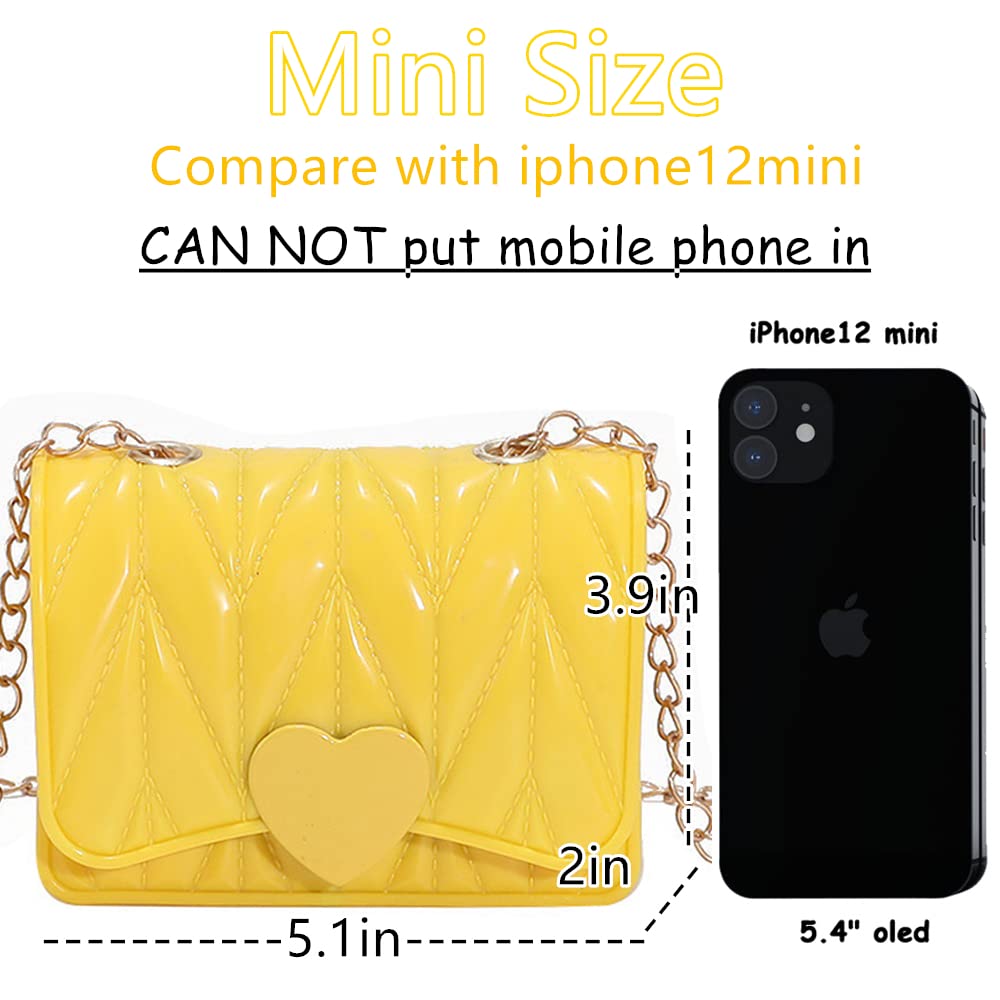 Cute Mini Shoulder Bag for Little Girls - Heart Shaped Crossbody Purse for Toddlers & Kids (Yellow) | Perfect for School, Parties & Daily Use