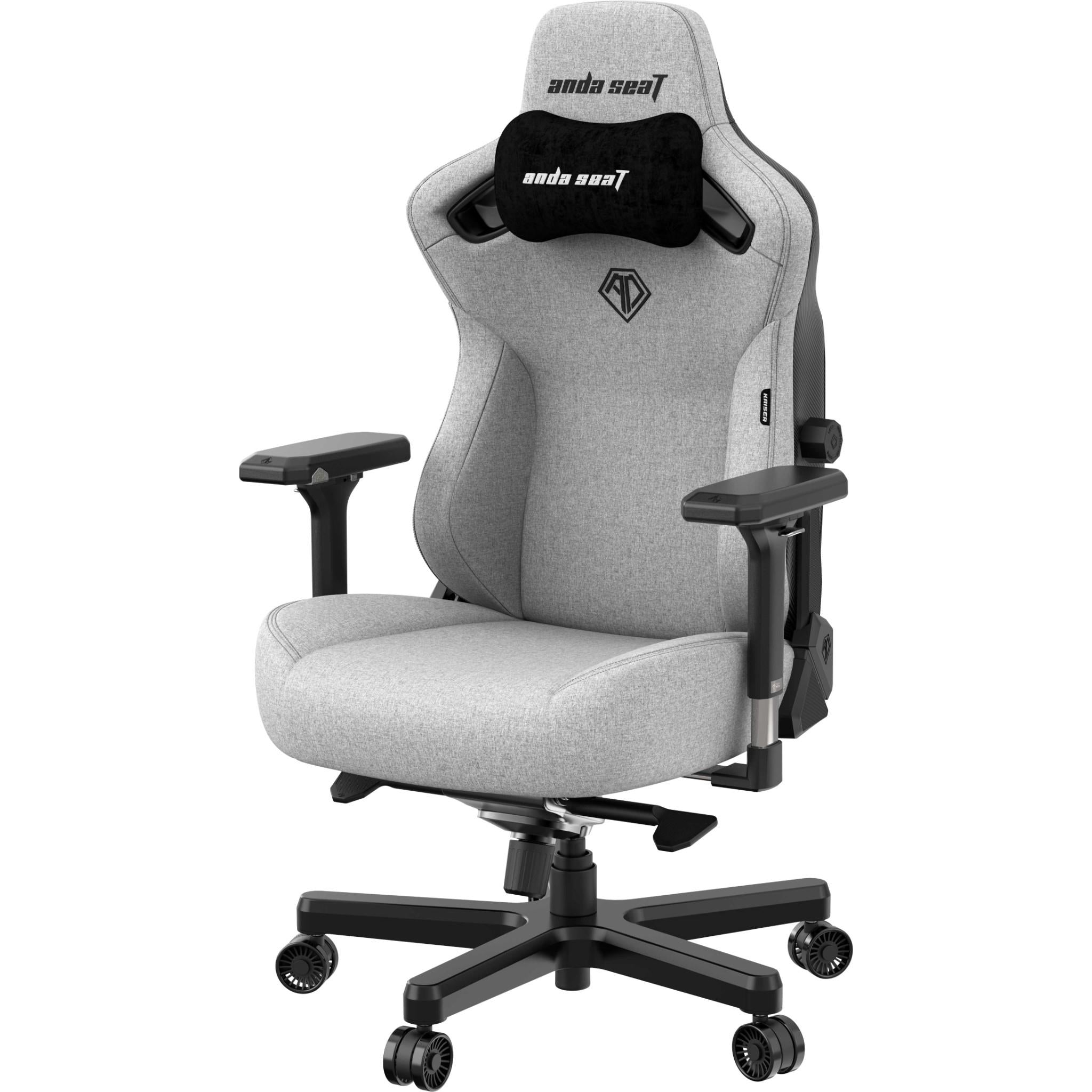 Anda Seat Kaiser 3 Series XL Premium Ergonomic Gaming Chair - Grey Fabric for PC, Console & Office Use - Comfortable Computer Chair for Long Gaming Sessions & Work