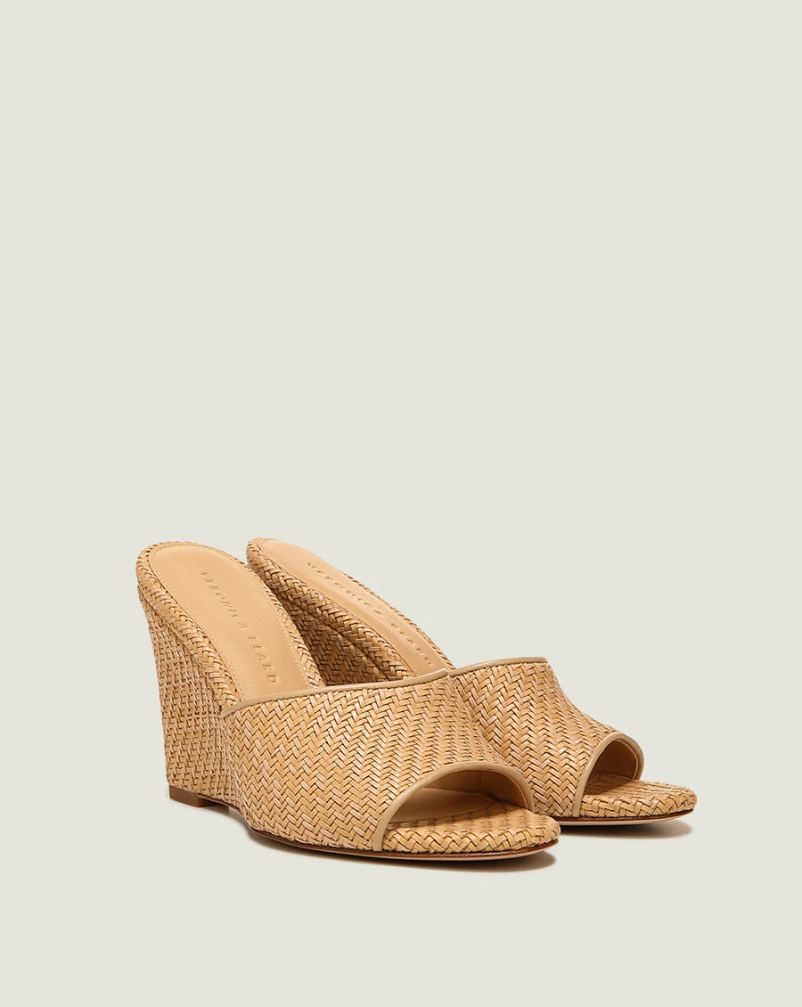 Dali Wedge Sandals for Women - Natural Leather Comfortable Summer Slides - Perfect for Beach, Vacation & Casual Outfits