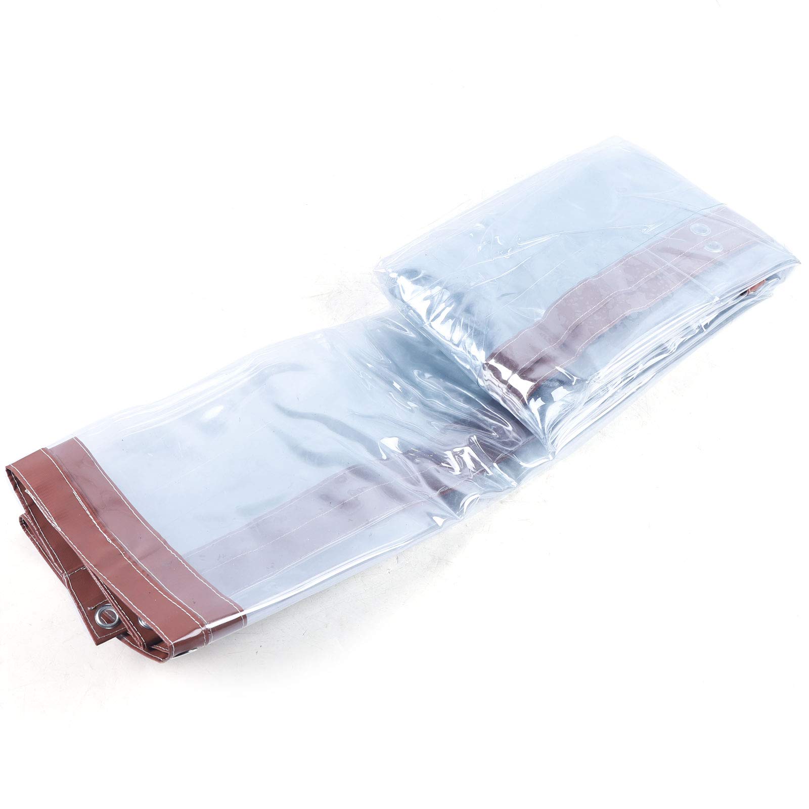 **Waterproof Clear Vinyl Awning - 8x16 Feet (2.5x5m) Commercial Grade Roll-Up Canopy for Patio, Tents & Outdoor Enclosures - UV Resistant & Durable (Brown) - Perfect for Restaurants, Backyards & Event Tents**