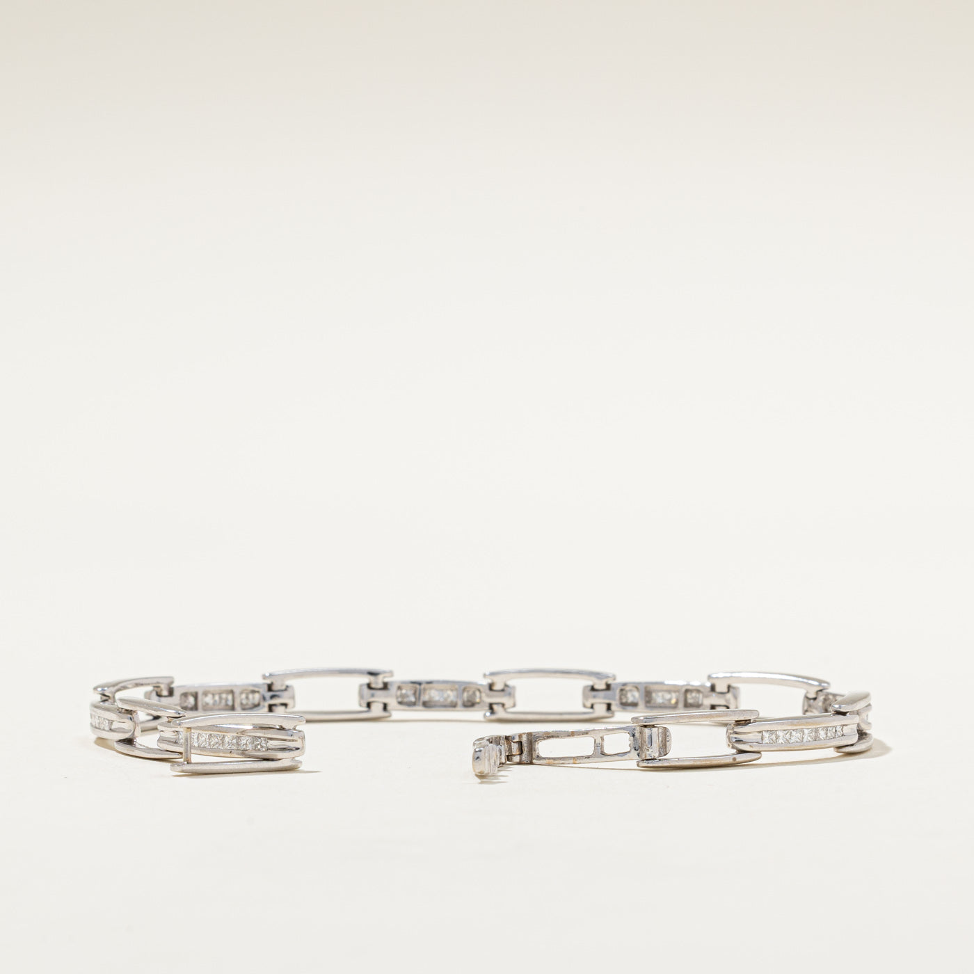 1.50ctw Princess Cut Diamond Open Link Bracelet for Women - Elegant Tennis Bracelet for Weddings, Anniversaries & Special Occasions