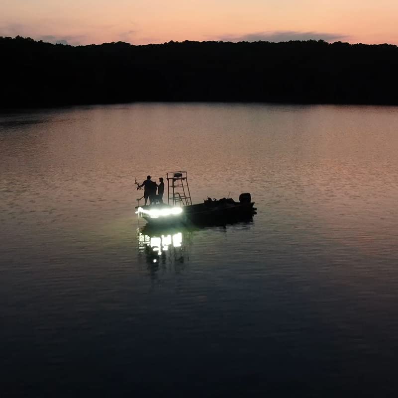 FOXPRO Mudcutter Bowfishing LED Light Kit - Remote Controlled Adjustable Color & Brightness Boat Lights for Night Fishing | Perfect for Bowfishing, Night Hunting & Marine Navigation