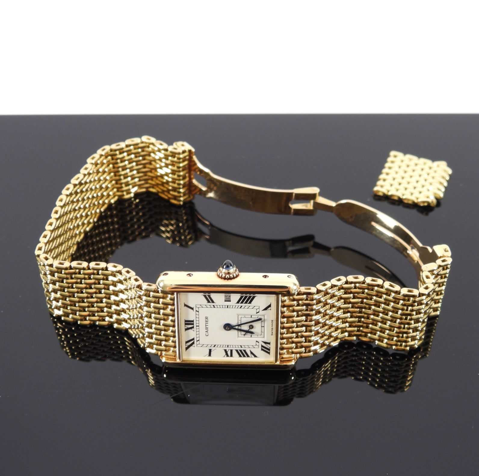 Cartier 18k Yellow Gold Tank Louis Grain de Riz Watch - Luxury Swiss Made Timepiece for Men & Women - Perfect for Business Meetings, Formal Events & Special Occasions