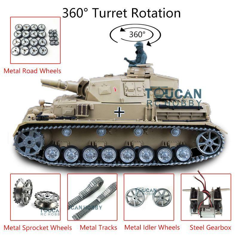 Henglong 1:16 TK7.0 Customized Panzer IV F RTR RC Tank with Metal Tracks & Wheels - US Stock Fast Shipping | Perfect for Military Enthusiasts & RC Hobbyists