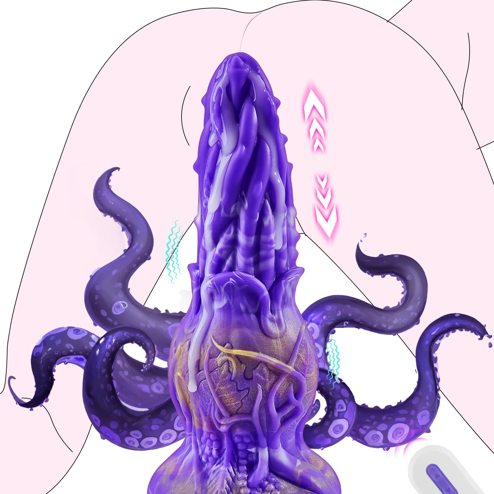 Monster G-Spot Octopus Dildo - 7 Thrusting & Vibrating Modes, 8.66 Inch Remote Control Fantasy Sex Toy with Suction Cup for Women & Couples - Perfect for Solo Play, Couples Exploration & Fantasy Fulfillment