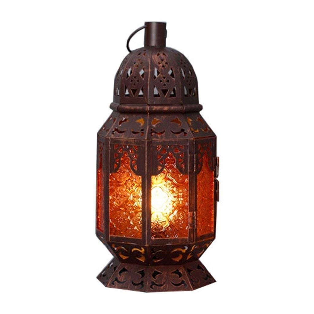 Vintage Industrial Table Lamp - Brown Medium Size for Living Room, Bedroom, Coffee House & Bar - Night Light & Bedside Lamp for Cozy Ambiance