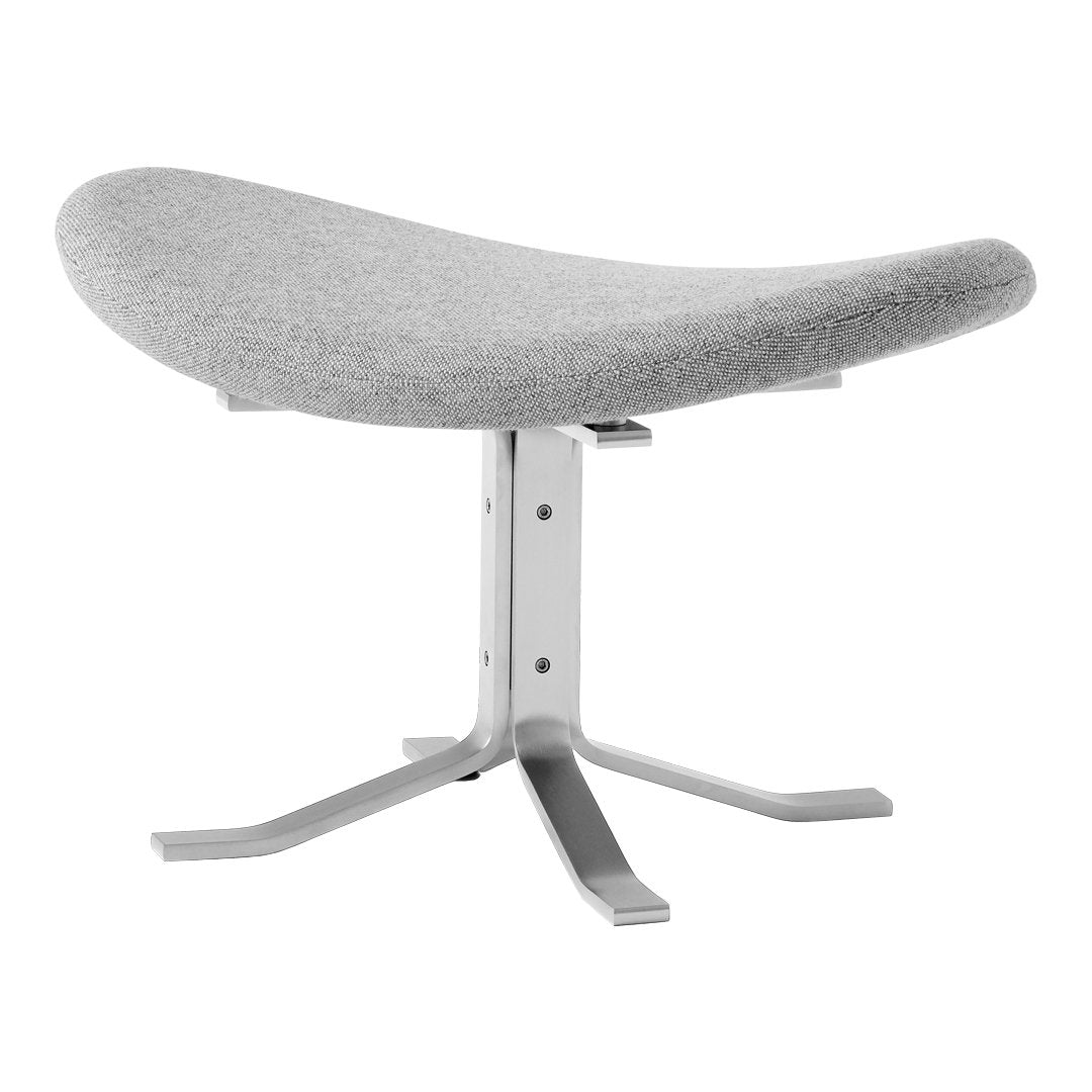 Erik Jørgensen Corona Ottoman - Modern Leather Footstool with Wooden Legs | Perfect for Living Room, Bedroom & Office Decor