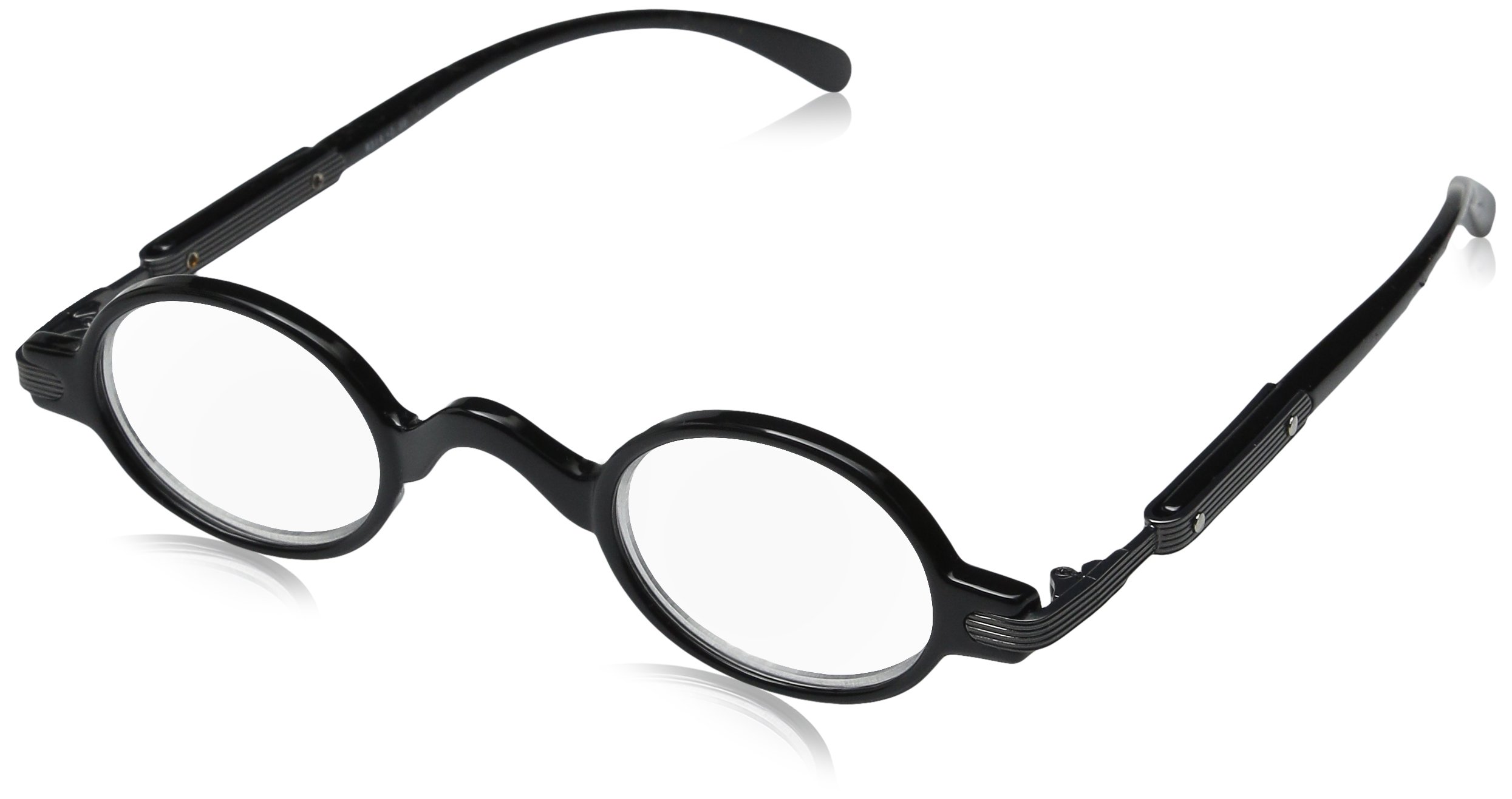 Unisex Retro Oval Plastic/Metal Reading Glasses Black/Gunmetal Black 1.5 Magnification - Stylish Vintage Eyewear for Men & Women - Perfect for Reading, Working, and Daily Use