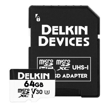 Delkin Devices 64GB UHS-I SDXC Memory Card - High Speed SD Card for DSLR Cameras, Digital Cameras & 4K Video Recording - Includes SD Adapter