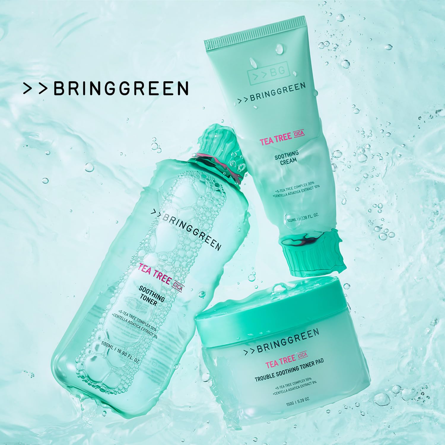 BRING GREEN Tea Tree Cica Soothing Cream 100ml - Korean Skin Care for Calming, Moisturizing & Blackhead Removal | Face Cream for Acne-Prone & Sensitive Skin | Perfect for Daily Skincare Routine & Post-Treatment Soothing